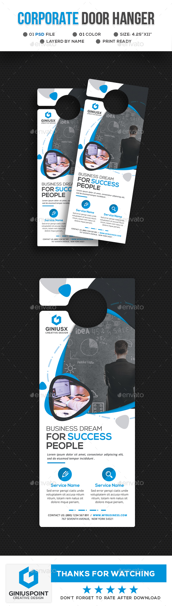 Corporate Door Hanger - Miscellaneous Print Templates