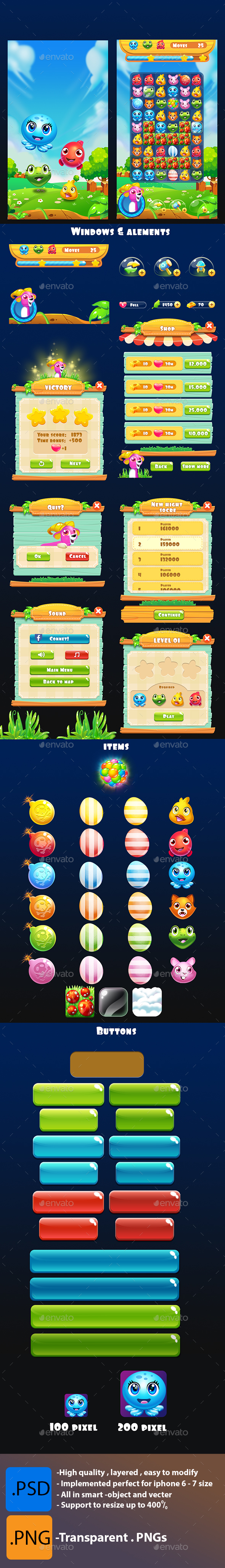 GraphicRiver Pets Game Full Assets 20682075 GraphicRiver Pets Game Full Assets 20682075