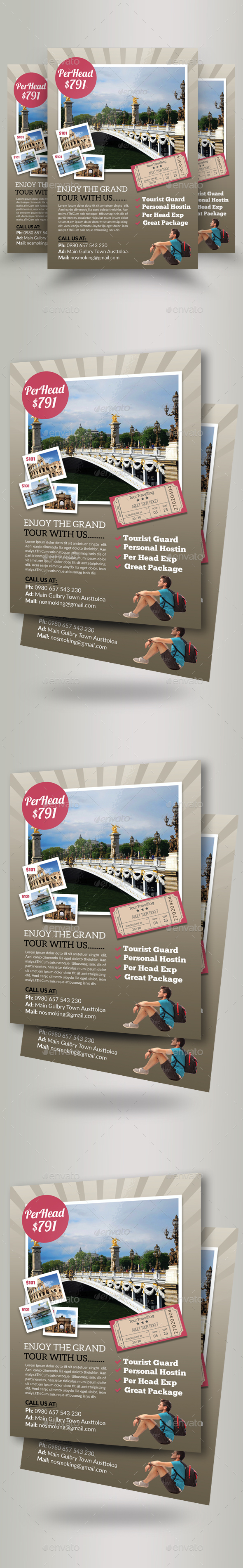 Tour Travel Agency Flyer Template - Holidays Events