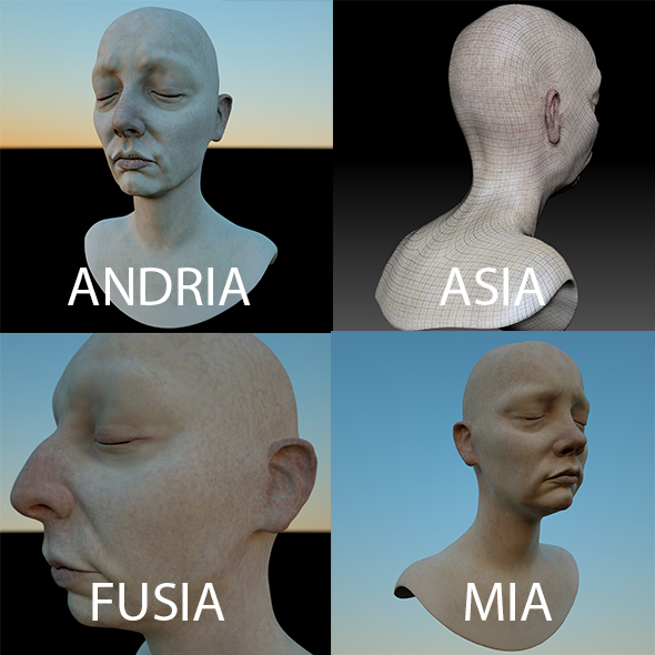 3D female head - 3Docean 20683197