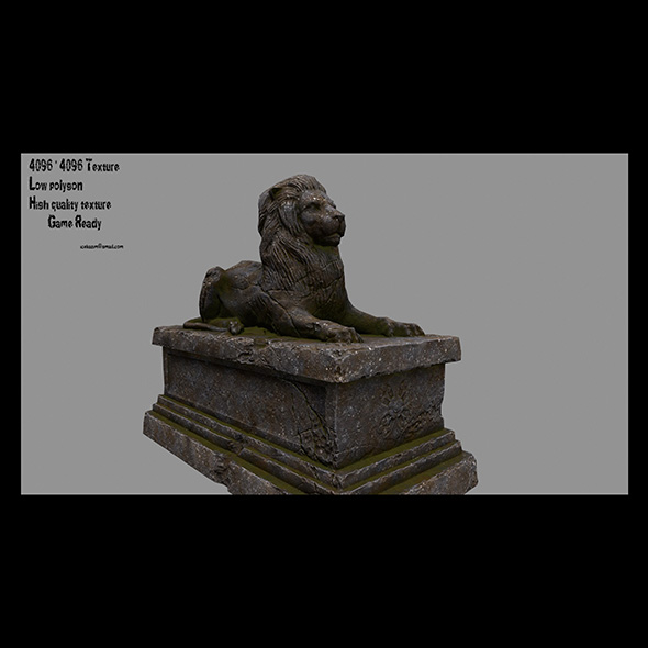 Lion Statue 21 - 3Docean 20683290