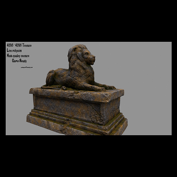 Lion Statue 22 - 3Docean 20683308