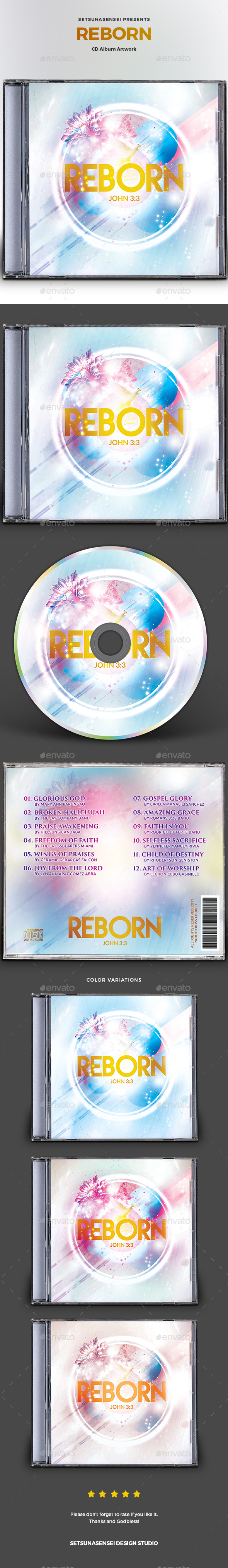 Reborn CD Album Artwork - CD & DVD Artwork Print Templates