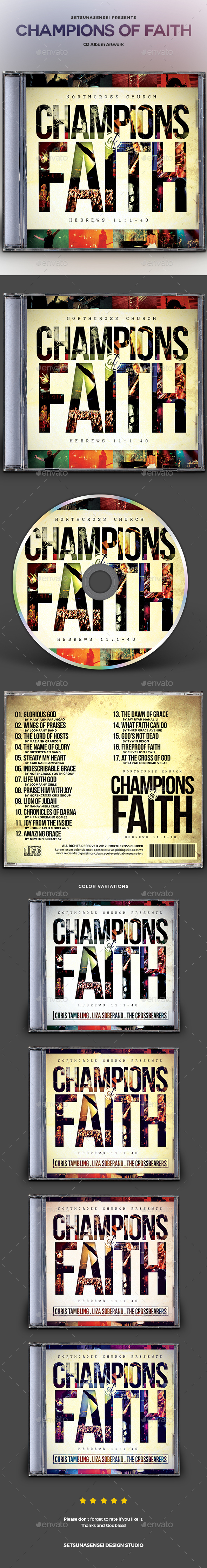 Champions of Faith CD Album Artwork - CD & DVD Artwork Print Templates