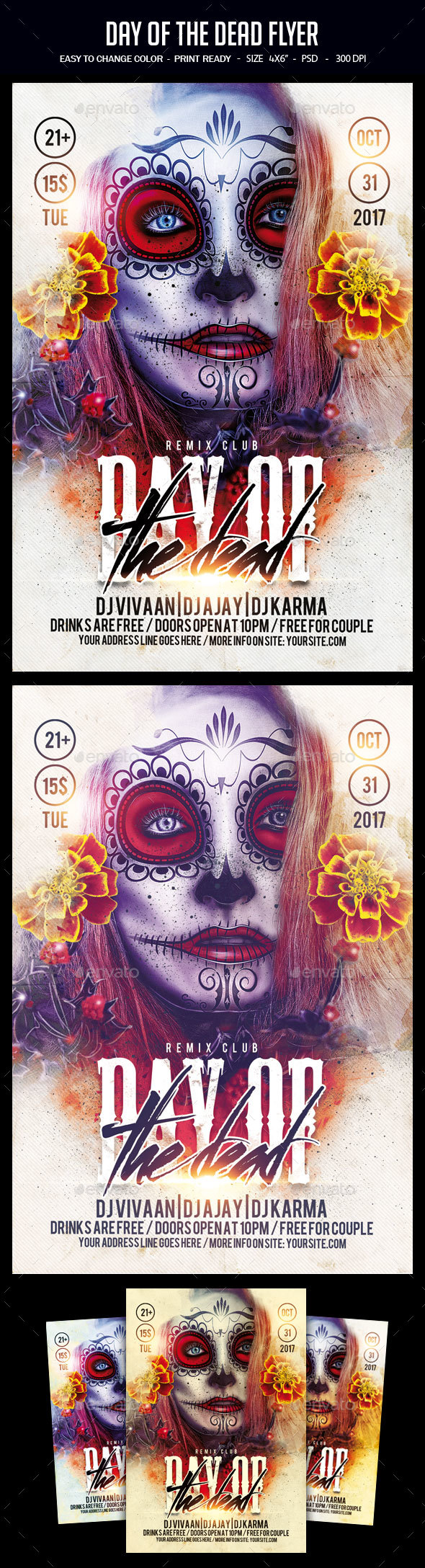 Dia De Los Muertos Flyer - Clubs & Parties Events