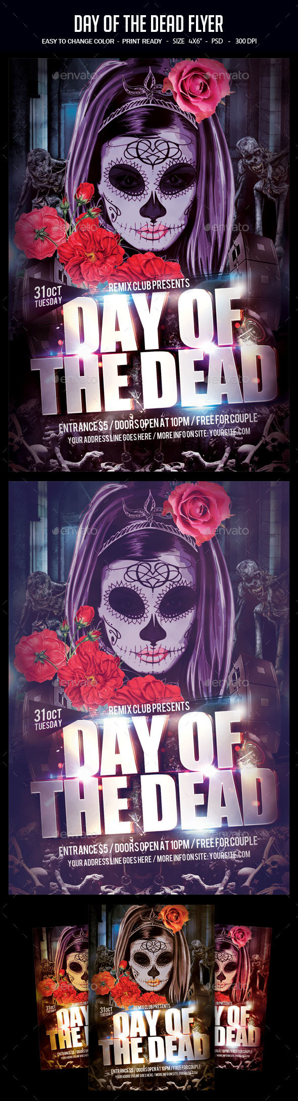 Dia De Los Muertos Flyer - Clubs & Parties Events