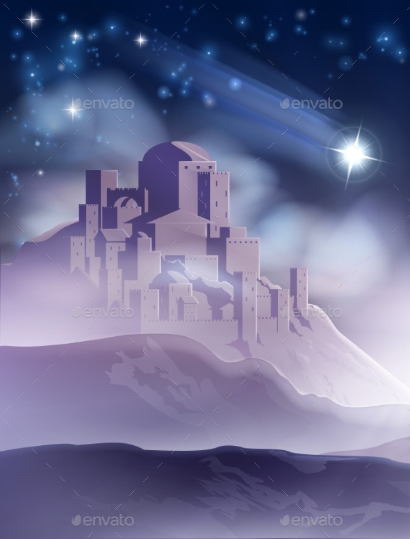 The Christmas Star of Bethlehem Illustration - Christmas Seasons/Holidays