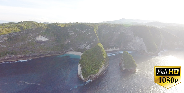 Aerial view of cliff coastline