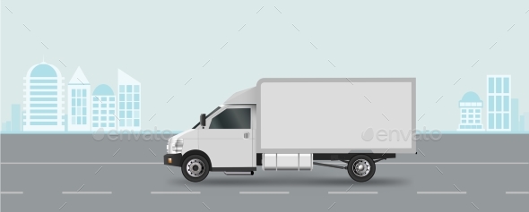 GraphicRiver White Truck on Road Cargo Van Vector Illustration 20685136 GraphicRiver White Truck on Road Cargo Van Vector Illustration 20685136