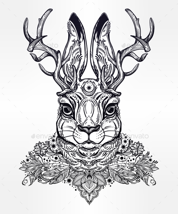 GraphicRiver Ornate Decorative Jacalope Magical Creature Art 20685257 GraphicRiver Ornate Decorative Jacalope Magical Creature Art 20685257