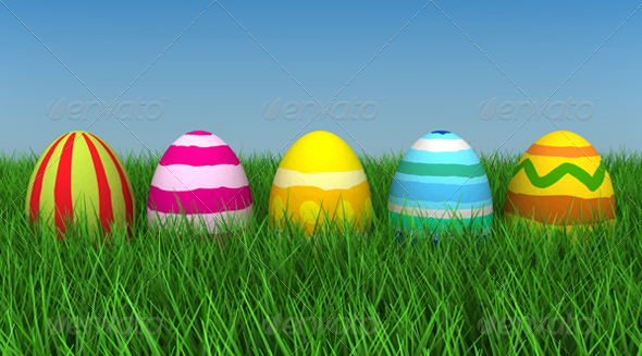 Easter Eggs - 3D Backgrounds
