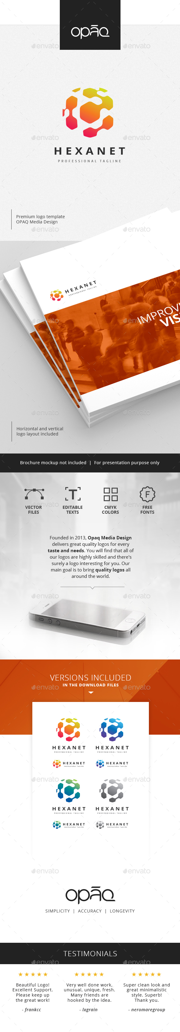 Hexagon Network Synergies Logo - Symbols Logo Templates