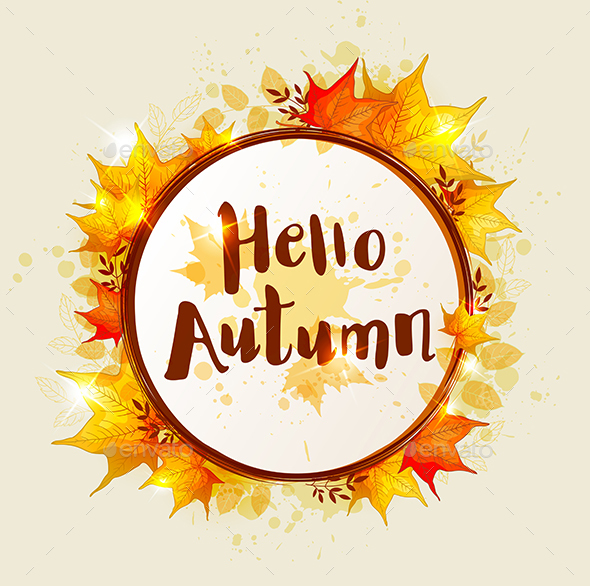 Round Autumn Banner - Seasons Nature