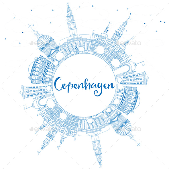GraphicRiver Outline Copenhagen Skyline with Blue Landmarks and Copy Space 20686253 GraphicRiver Outline Copenhagen Skyline with Blue Landmarks and Copy Space 20686253