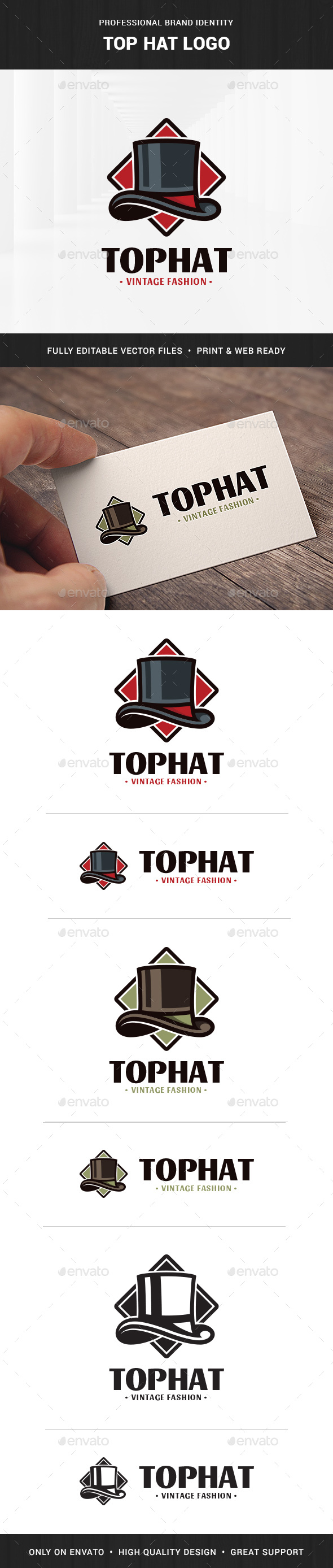 GraphicRiver Top Hat Logo Template 20686717