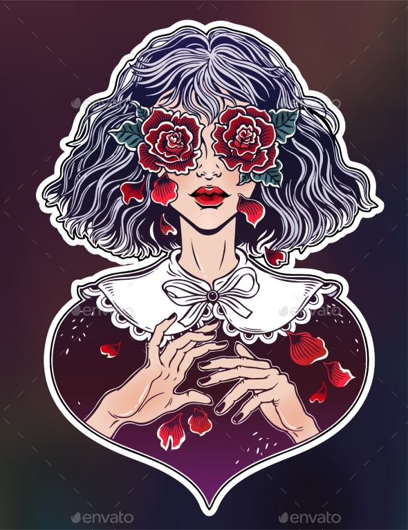 GraphicRiver Girl with Eyes as Roses Crying Rose Petal Tears 20686821 GraphicRiver Girl with Eyes as Roses Crying Rose Petal Tears 20686821