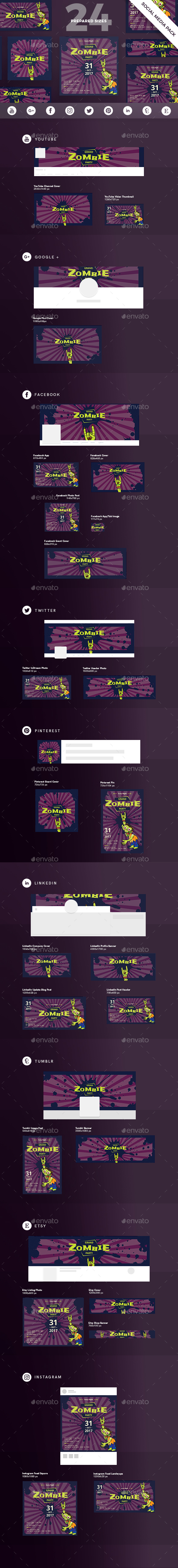 Grand Zombie Party Social Media Pack - Miscellaneous Social Media