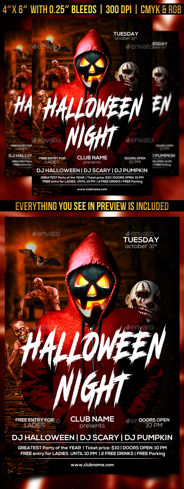 Halloween Night Flyer Template - Clubs & Parties Events