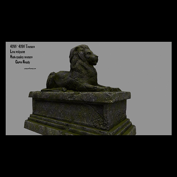 Lion Statue 24 - 3Docean 20687086