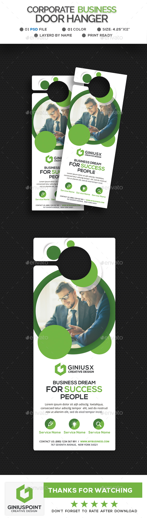 Corporate Door Hanger - Miscellaneous Print Templates