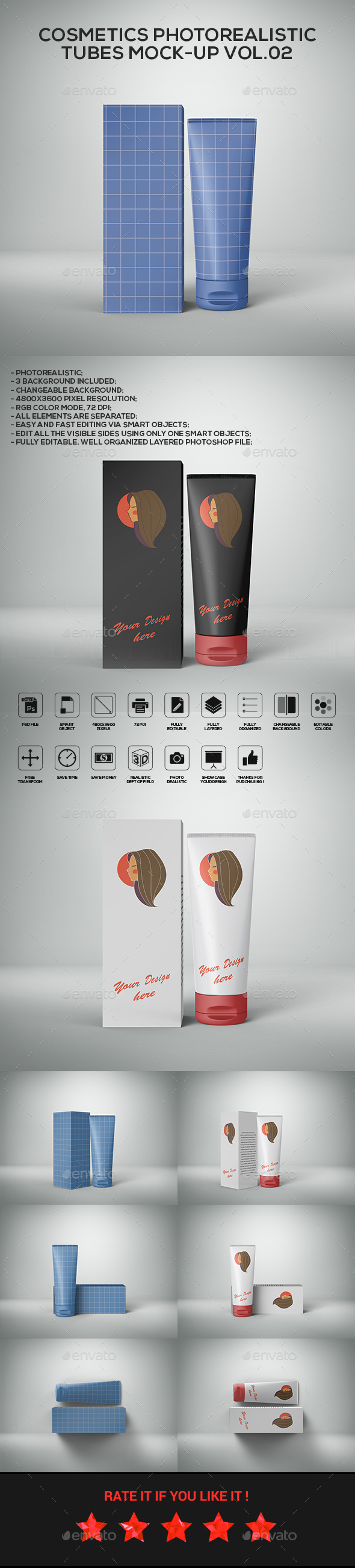 Cosmetics Photorealistic Tubes Mock-Up Vol.02 - Beauty Packaging