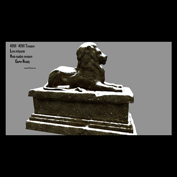 Lion Statue 02 - 3Docean 20687933