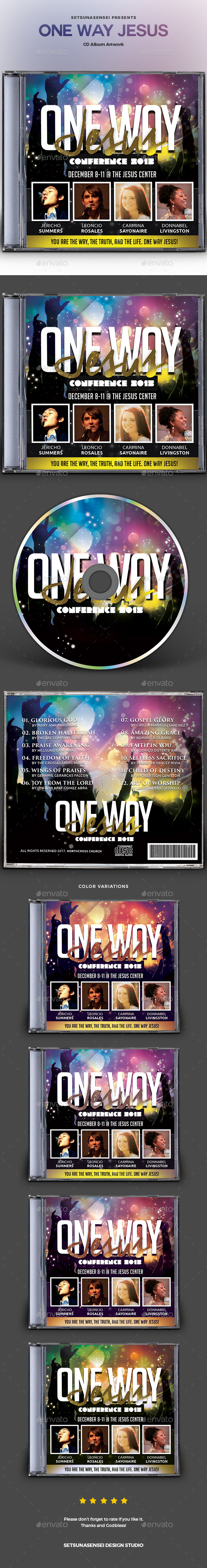One Way Jesus CD Album Artwork - CD & DVD Artwork Print Templates