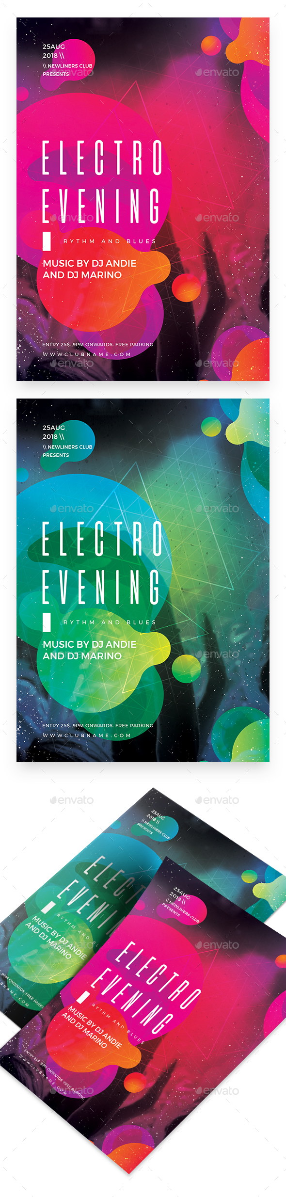 Electro Evening Party Flyer - Clubs & Parties Events