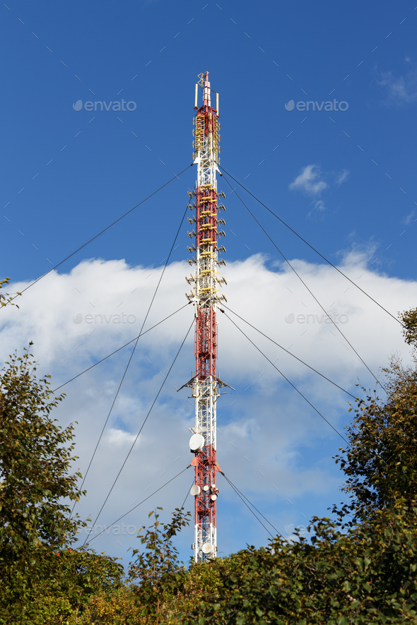 Communications Tower with Antennas Wireless Communication Channels