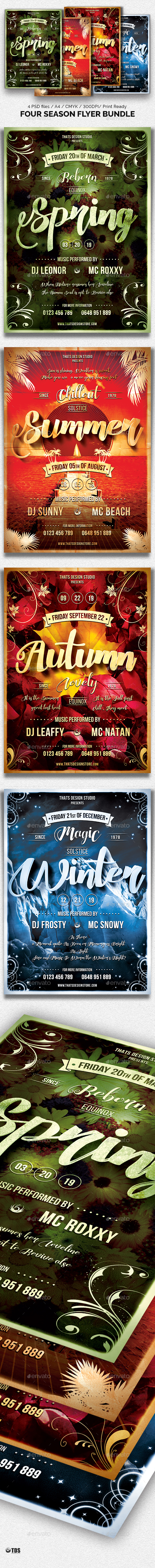Four Seasons Flyer Bundle - Clubs & Parties Events