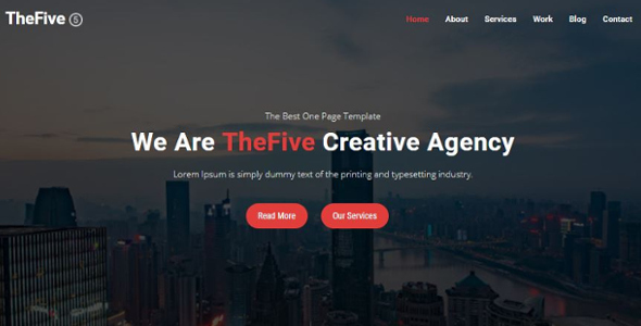 TheFive - one page parallax - Creative Site Templates