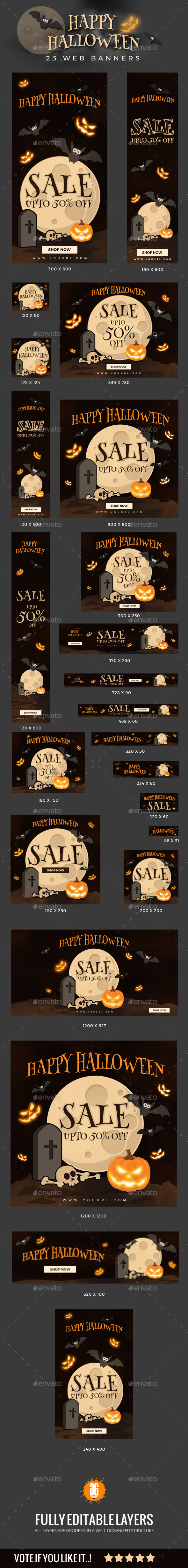 Halloween-Banner-V1 - Banners & Ads Web Elements