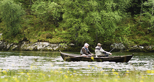 Fishing on a river