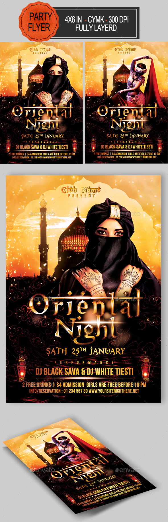 Oriental Night Flyer - Clubs & Parties Events
