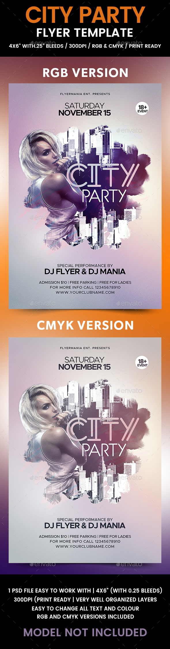 City Party Flyer Template - Flyers Print Templates