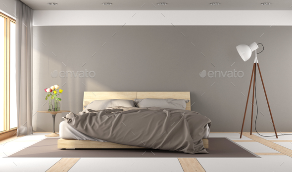 Brown master bedroom