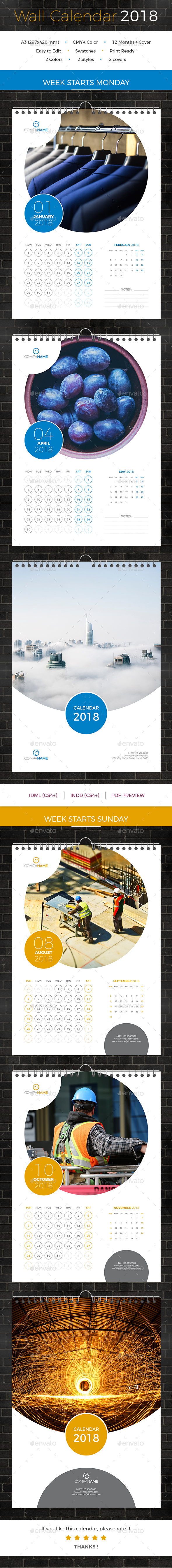 Wall Calendar 2018 - Calendars Stationery