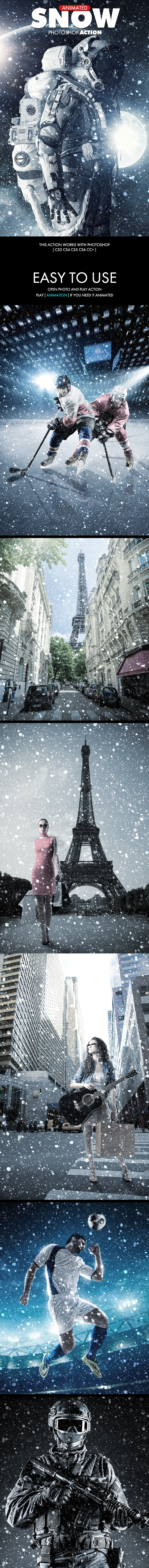 Snow Photoshop Action - Animated - Photo Effects Actions