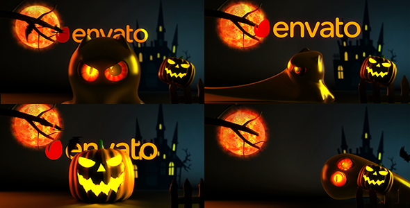 Scary Halloween Ghost Logo Reveal Bundle