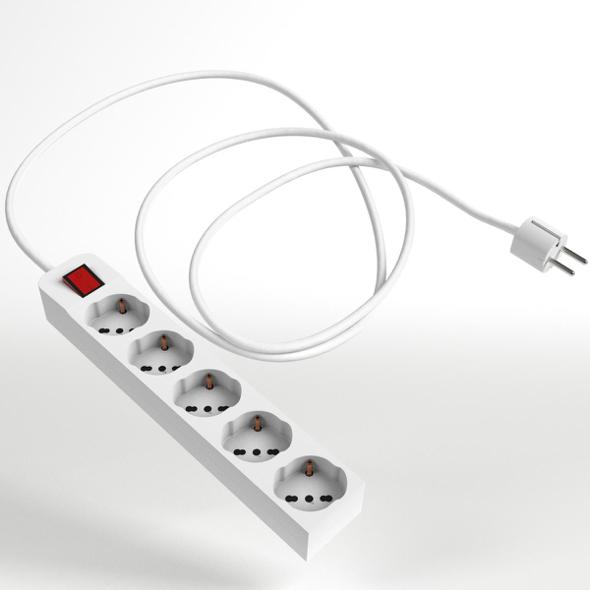 Schuko Strip and Plug 2 - 3DOcean Item for Sale