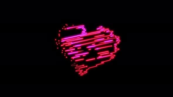 Abstract 3D rendering background heart shape. Computer animation of the cycle.