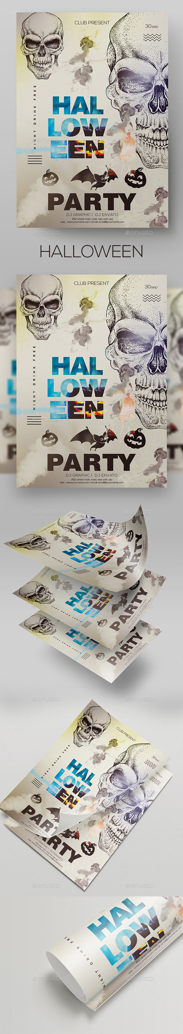 Halloween Party Psd Flyer Template