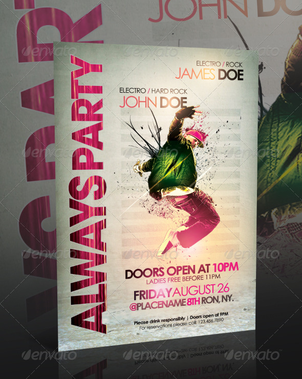 Always Party Flyer Template - Clubs & Parties Events