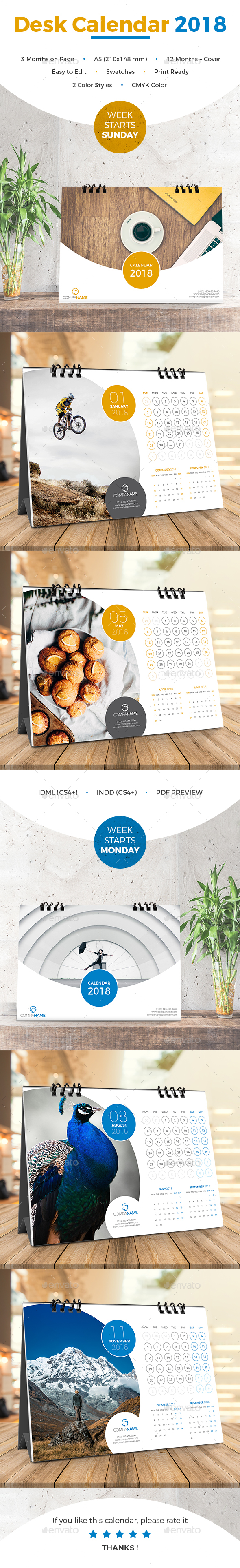 Desk Calendar 2018 - Calendars Stationery