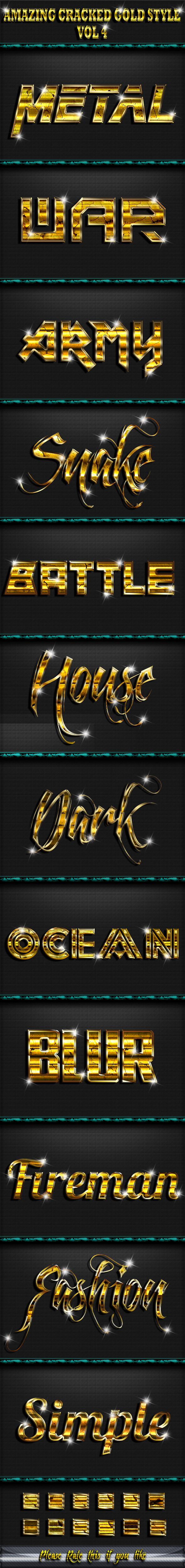 Amazing Cracked Gold Text Effect Style V4 - Text Effects Styles
