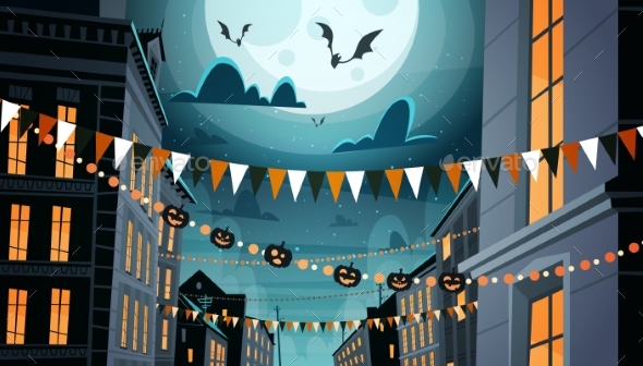City Decorated For Halloween Celebration Home - Halloween Seasons/Holidays