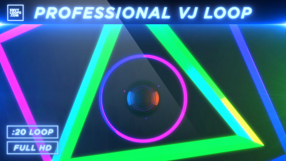 Neon Geometry - Professional VJ Background Loop alt