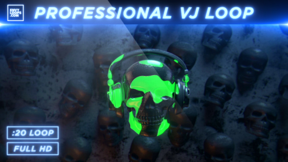 Radioactive Skull - Professional VJ Background Loop