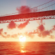 Bridge and Sun Reflection on the Sea - VideoHive Item for Sale