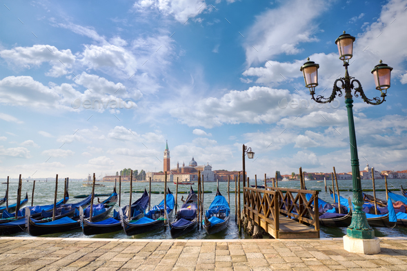 Gondolas in Venice - Stock Photo - Images